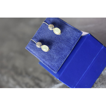 Sky Jewelry Серебряные серьги 925 пробы с Жадеитом