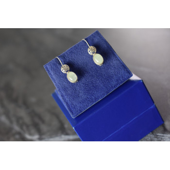 Sky Jewelry Серебряные серьги 925 пробы с Жадеитом