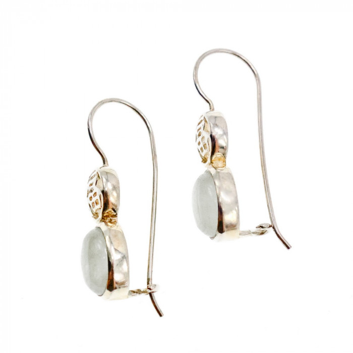 Sky Jewelry Серебряные серьги 925 пробы с Жадеитом