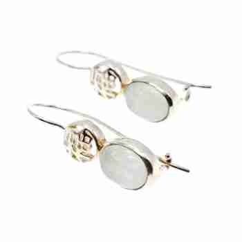 Sky Jewelry Серебряные серьги 925 пробы с Жадеитом