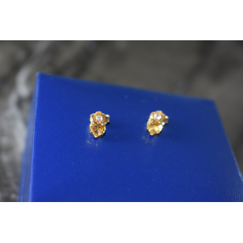 Sky Jewelry Серебряные серьги-гвоздики в позолоте с Гелиодором и Бесцветной Шпинелью