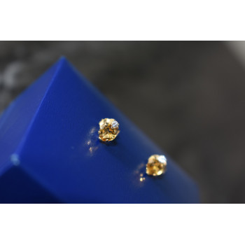 Sky Jewelry Серебряные серьги-гвоздики в позолоте с Гелиодором и Бесцветной Шпинелью