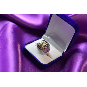 Sky Jewelry Серебряное кольцо 925 проба с камнем Гессонит