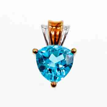 Sky Jewelry Серебряный кулон 925 пробы с позолотой камень Топаз