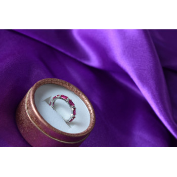 Sky Jewelry Серебряное кольцо 925 пробы с Розовым Топазом и фианитами