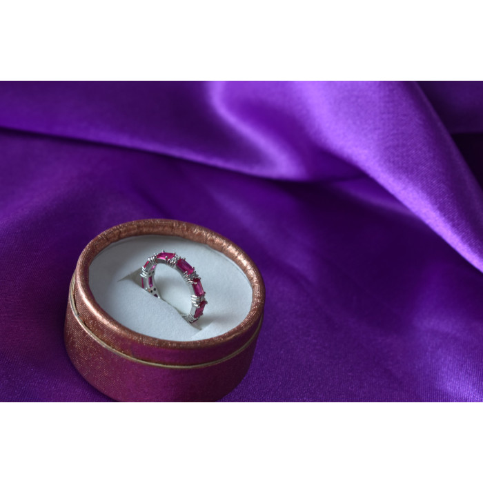 Sky Jewelry Серебряное кольцо 925 пробы с Розовым Топазом и фианитами