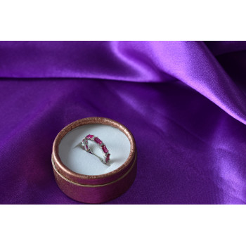 Sky Jewelry Серебряное кольцо 925 пробы с Розовым Топазом и фианитами