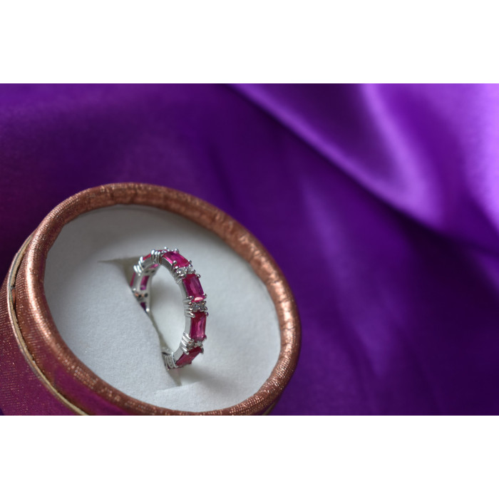 Sky Jewelry Серебряное кольцо 925 пробы с Розовым Топазом и фианитами