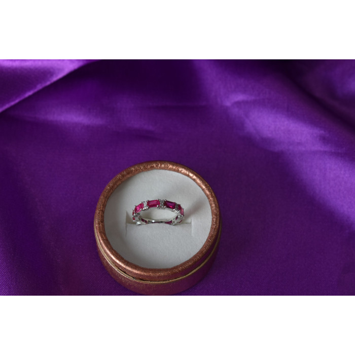 Sky Jewelry Серебряное кольцо 925 пробы с Розовым Топазом и фианитами