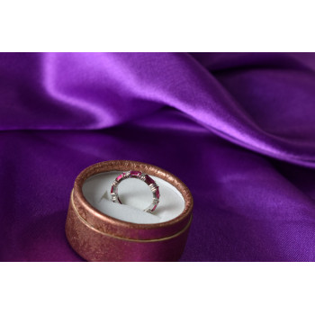 Sky Jewelry Серебряное кольцо 925 пробы с Розовым Топазом и фианитами