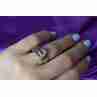 Sky Jewelry Серебряное кольцо 925 пробы с розовой шпинелью и белым сапфиром  *Ремень*