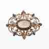 Sky Jewelry Винтажная Серебряная брошь с Перламутром и камнями Морион