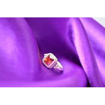 Sky Jewelry Серебряное кольцо 925 пробы с Оранжевым Фианитом