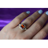 Sky Jewelry Серебряное кольцо 925 пробы с Оранжевым Фианитом