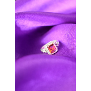 Sky Jewelry Серебряное кольцо 925 пробы с Оранжевым Фианитом