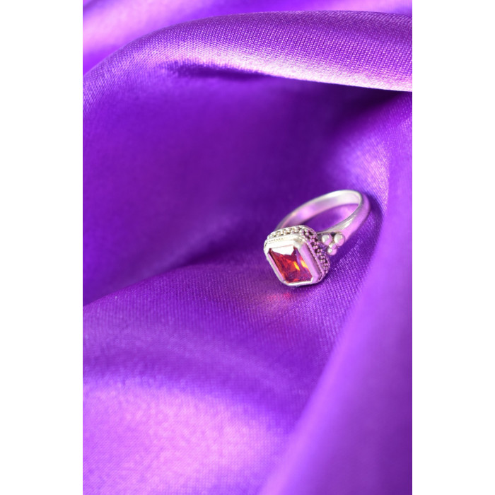 Sky Jewelry Серебряное кольцо 925 пробы с Оранжевым Фианитом