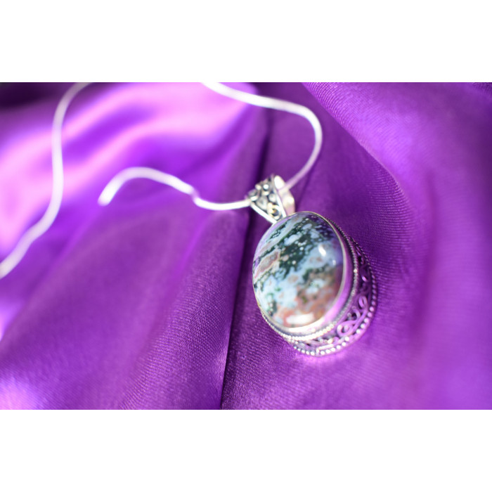 Sky Jewelry Серебряная цепочка с кулоном Яшма 925 проба