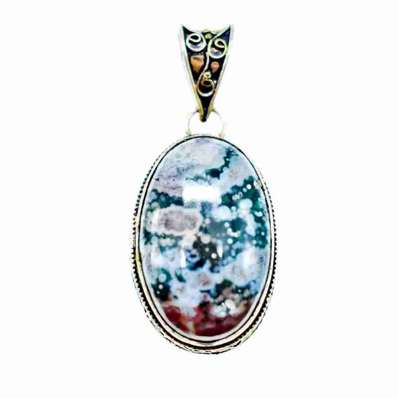 Sky Jewelry Серебряная цепочка с кулоном Яшма 925 проба