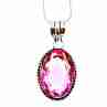 Sky Jewelry Серебряная цепочка с кулоном Розовое Ювелирное Стекло  925 проба