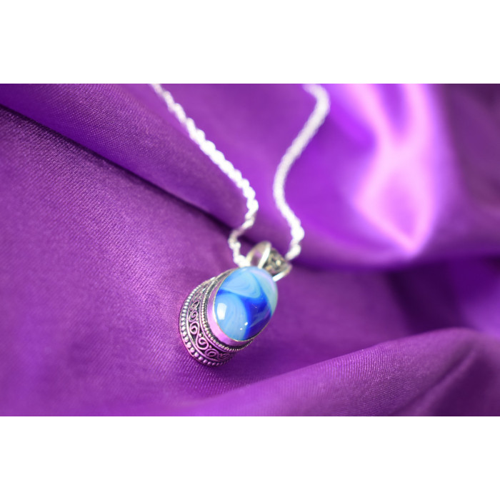 Sky Jewelry Серебряная цепочка с кулоном Агат  925 проба