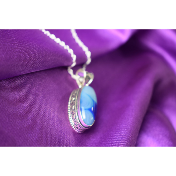 Sky Jewelry Серебряная цепочка с кулоном Агат  925 проба