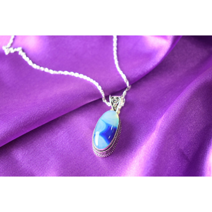 Sky Jewelry Серебряная цепочка с кулоном Агат  925 проба