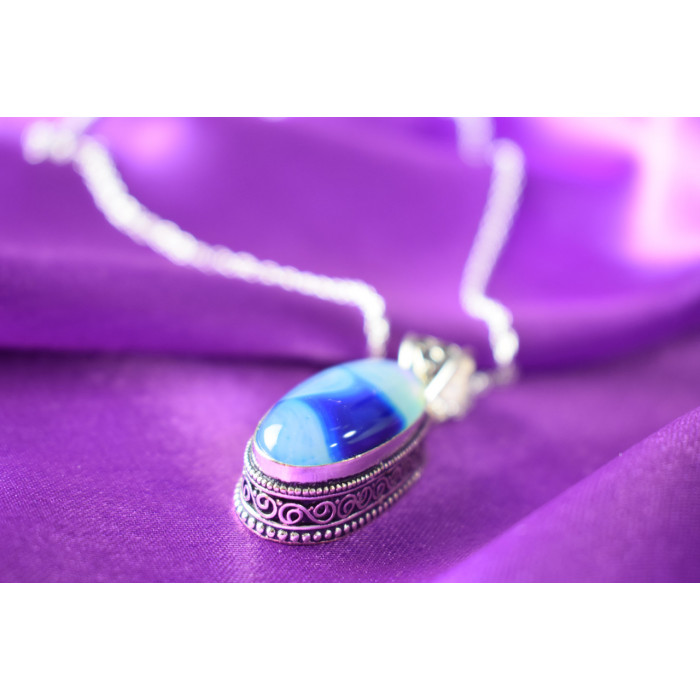 Sky Jewelry Серебряная цепочка с кулоном Агат  925 проба