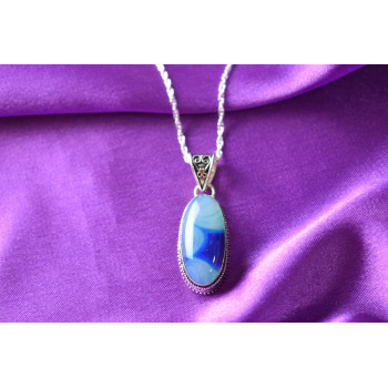 Sky Jewelry Серебряная цепочка с кулоном Агат  925 проба