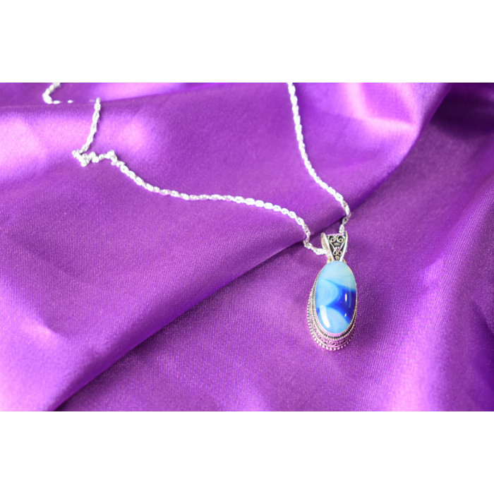 Sky Jewelry Серебряная цепочка с кулоном Агат  925 проба