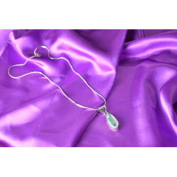 Sky Jewelry Серебряная цепочка с кулоном Ювелирное Стекло 925 проба