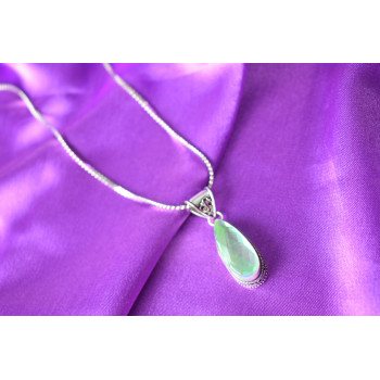 Sky Jewelry Серебряная цепочка с кулоном Ювелирное Стекло 925 проба