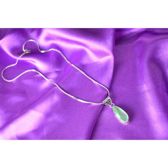 Sky Jewelry Серебряная цепочка с кулоном Ювелирное Стекло 925 проба