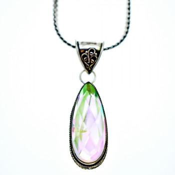 Sky Jewelry Серебряная цепочка с кулоном Ювелирное Стекло 925 проба