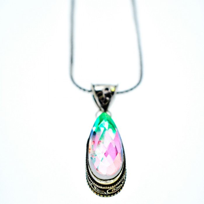 Sky Jewelry Серебряная цепочка с кулоном Ювелирное Стекло 925 проба