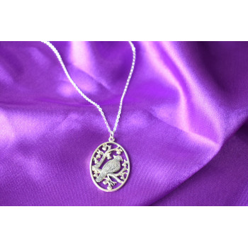 Sky Jewelry Серебряная цепочка с кулоном *Птица на дереве* 925 проба