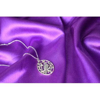 Sky Jewelry Серебряная цепочка с кулоном *Птица на дереве* 925 проба