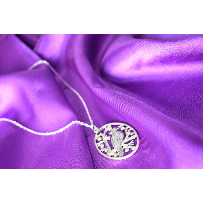 Sky Jewelry Серебряная цепочка с кулоном *Птица на дереве* 925 проба