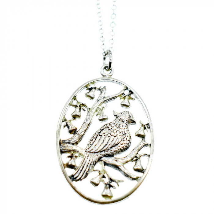 Sky Jewelry Серебряная цепочка с кулоном *Птица на дереве* 925 проба