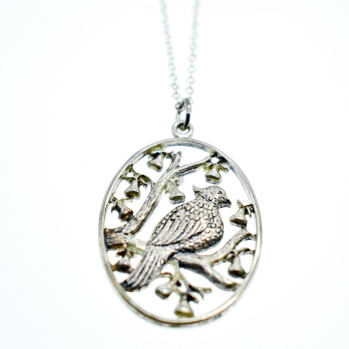 Sky Jewelry Серебряная цепочка с кулоном *Птица на дереве* 925 проба
