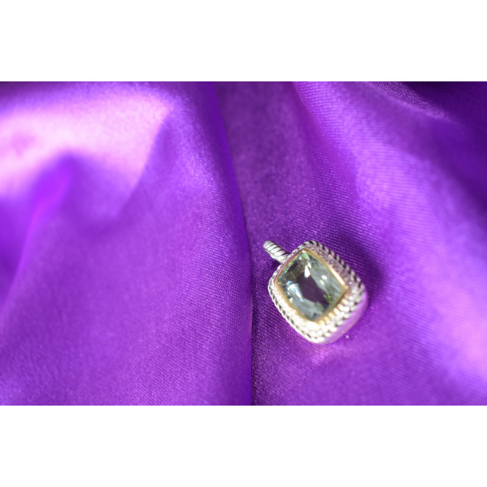 Sky Jewelry Серебряный кулон с Аквамарином и Белым Сапфиром