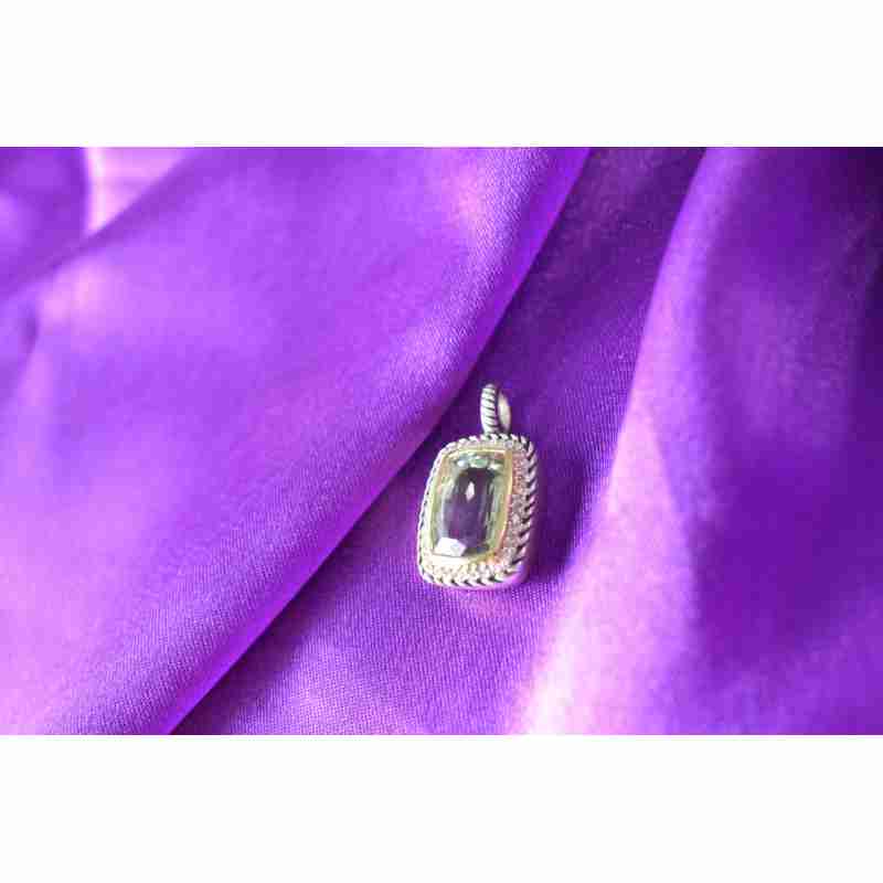 Sky Jewelry Серебряный кулон с Аквамарином и Белым Сапфиром