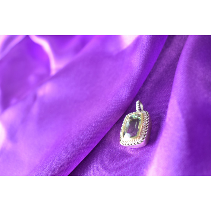 Sky Jewelry Серебряный кулон с Аквамарином и Белым Сапфиром