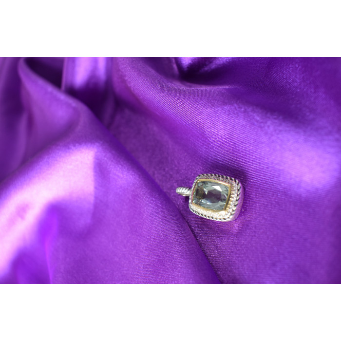 Sky Jewelry Серебряный кулон с Аквамарином и Белым Сапфиром