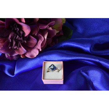 Sky Jewelry Серебряное кольцо с камнем Турмалин Параиба