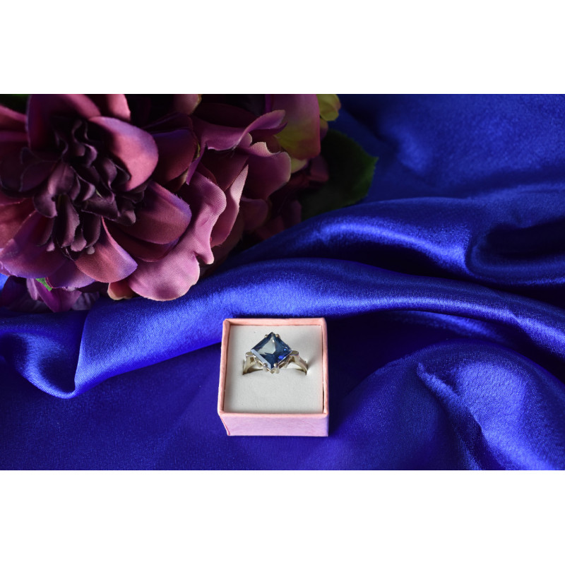 Sky Jewelry Серебряное кольцо с камнем Турмалин Параиба