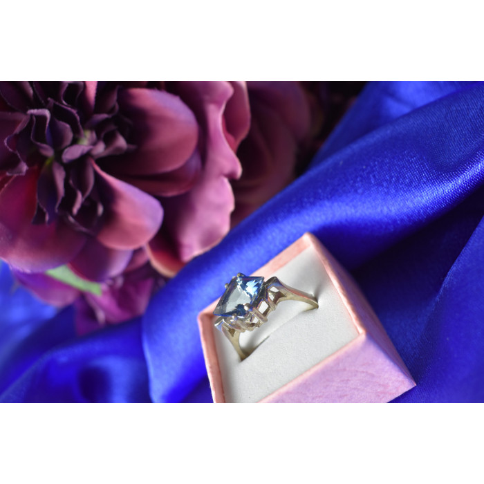 Sky Jewelry Серебряное кольцо с камнем Турмалин Параиба