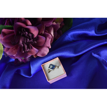 Sky Jewelry Серебряное кольцо с камнем Турмалин Параиба