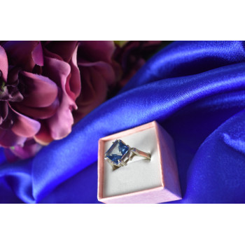 Sky Jewelry Серебряное кольцо с камнем Турмалин Параиба