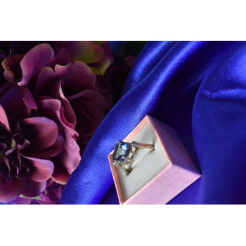 Sky Jewelry Серебряное кольцо с камнем Турмалин Параиба