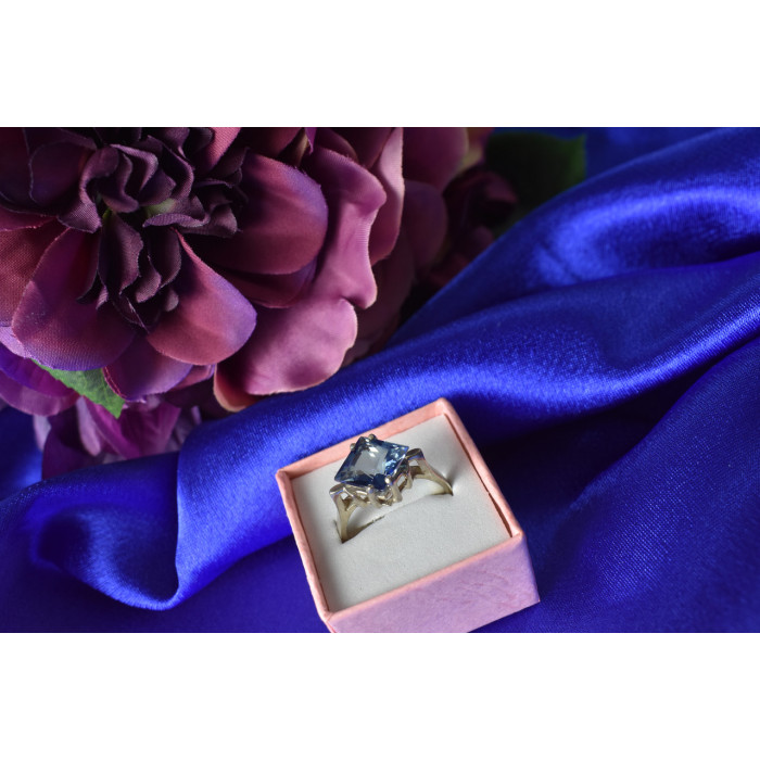 Sky Jewelry Серебряное кольцо с камнем Турмалин Параиба